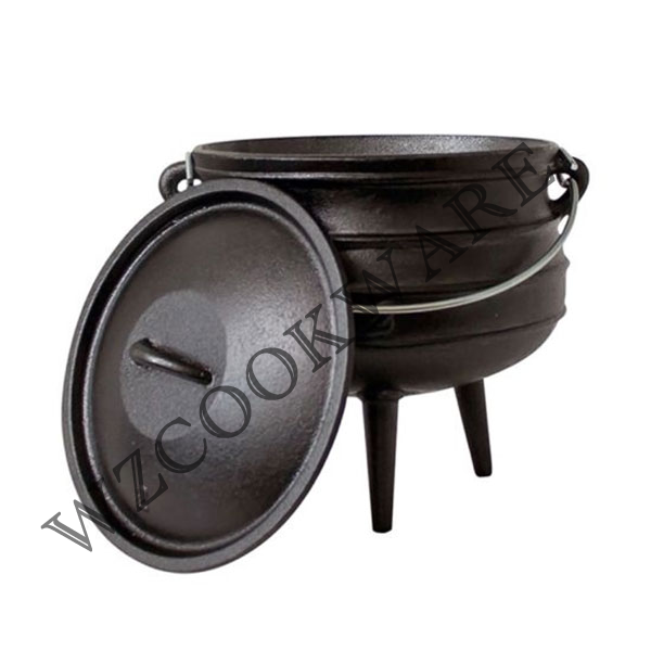 Pre-Seasoned Cast Iron Pre-Seasoned Three-legged Cauldron Potjie African Pot Heavy-Duty Tripod Cookware with Lid